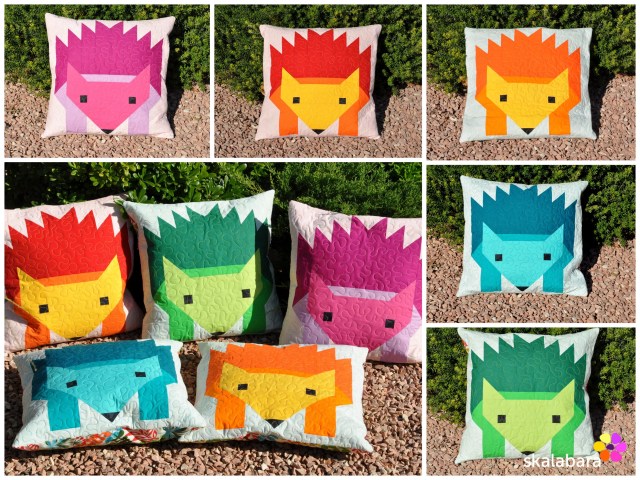 hedgehog parade pillow covers collage - skalabara