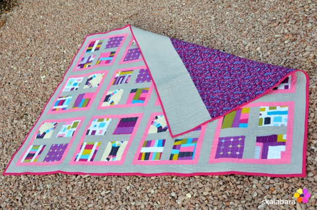 pink wave quilt - backing - skalabara