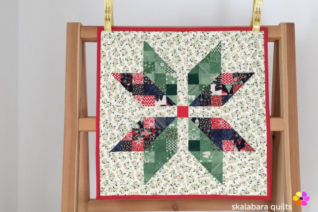 christmas star with circle quilting - skalabara quilts