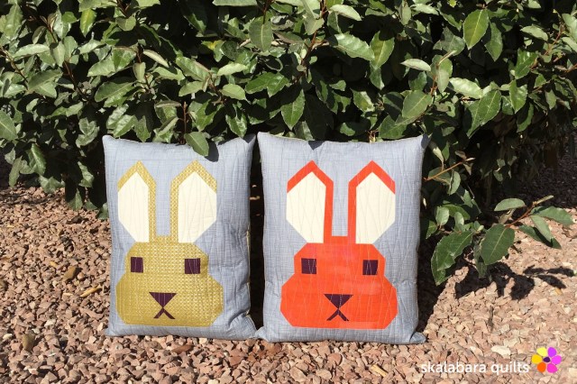 fancy forest bunny cushion cover 1 - skalabara quilts
