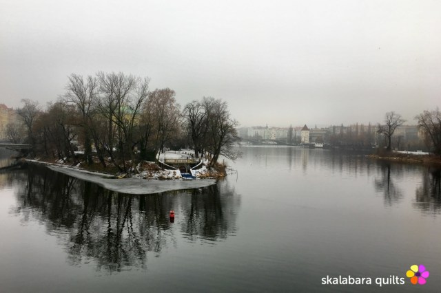 prague in winter Zofin island