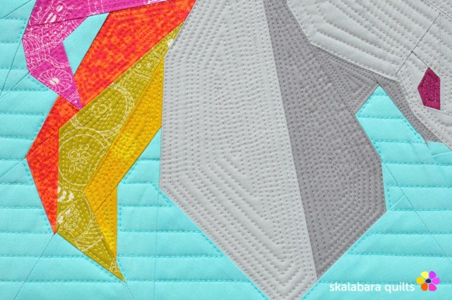 rainbow unicorn detail 3 - skalabara quilts