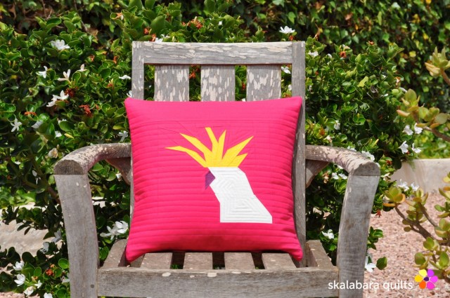 cockatoo cushion cover - skalabara quilts