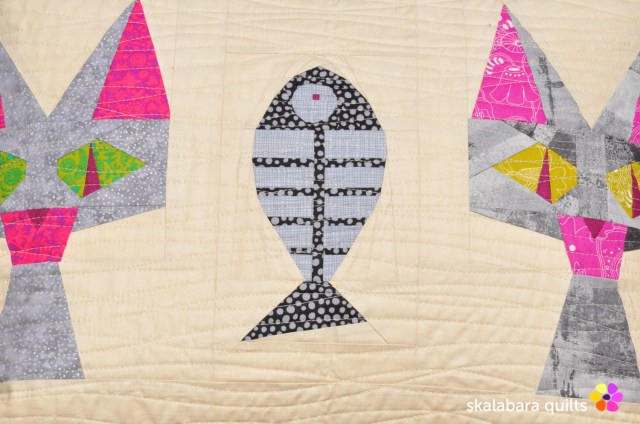 cusion cover candy cat detail 3 - skalabara quilts
