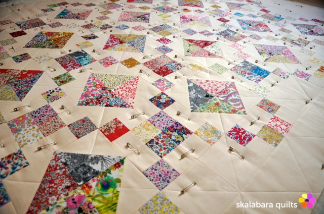 levitating liberty jewel box eggshell quilt 3 - skalabara quilts