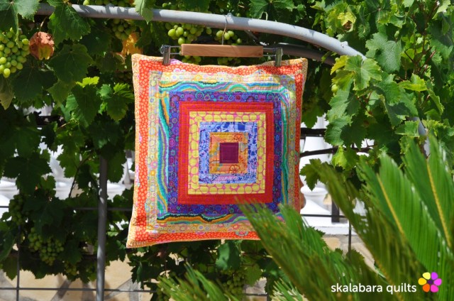 cushion cover log cabin with kaffe fassett fabrics 9 - skalabara quilts