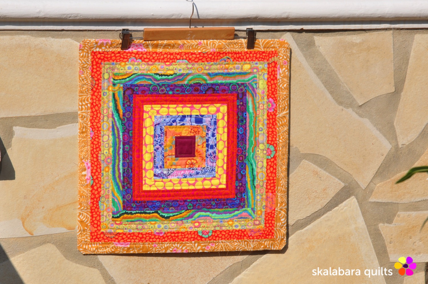 cushion cover log cabin with kaffe fassett fabrics 1 - skalabara quilts