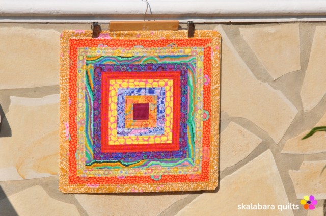 cushion cover log cabin with kaffe fassett fabrics 1 - skalabara quilts