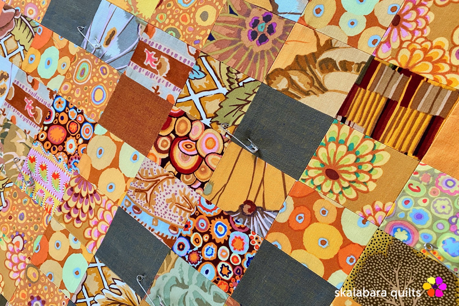 cushion cover orange detail - skalabara quilts