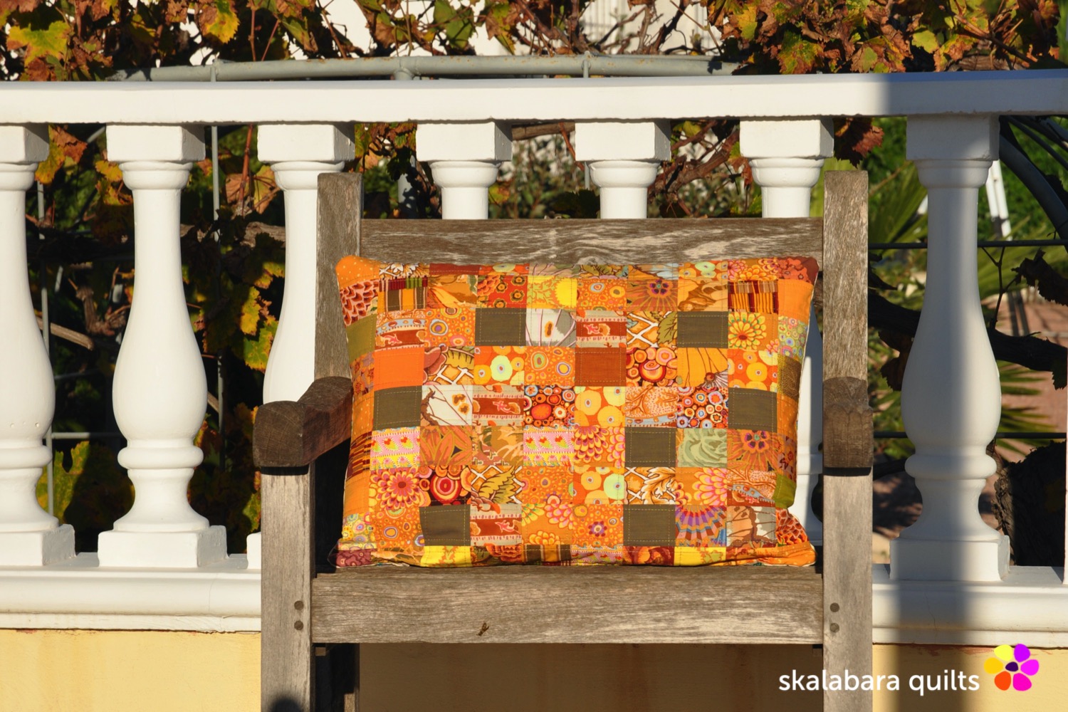 cushion cover orange - skalabara quilts