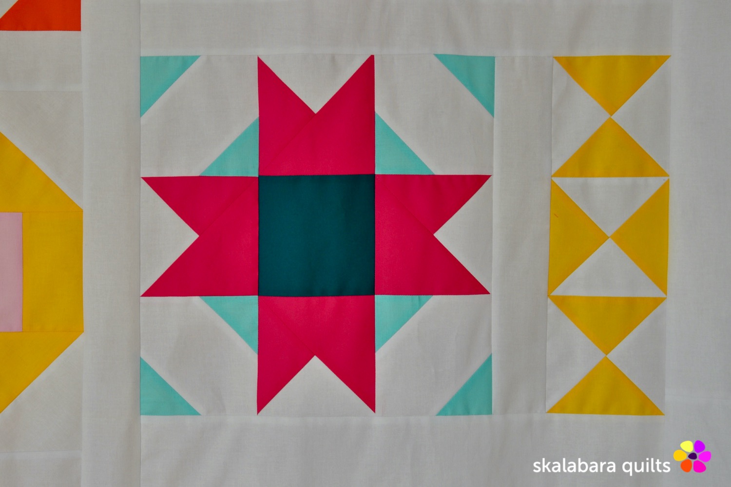 modern sampler - compass star - skalabara quilts