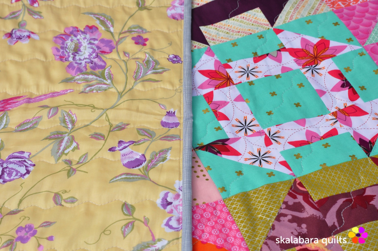 churn dash quilt backing 2 - skalabara quilts