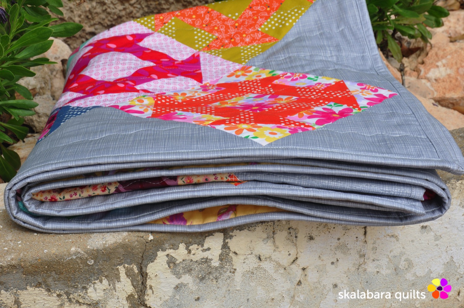 churn dash quilt binding 2 - skalabara quilts