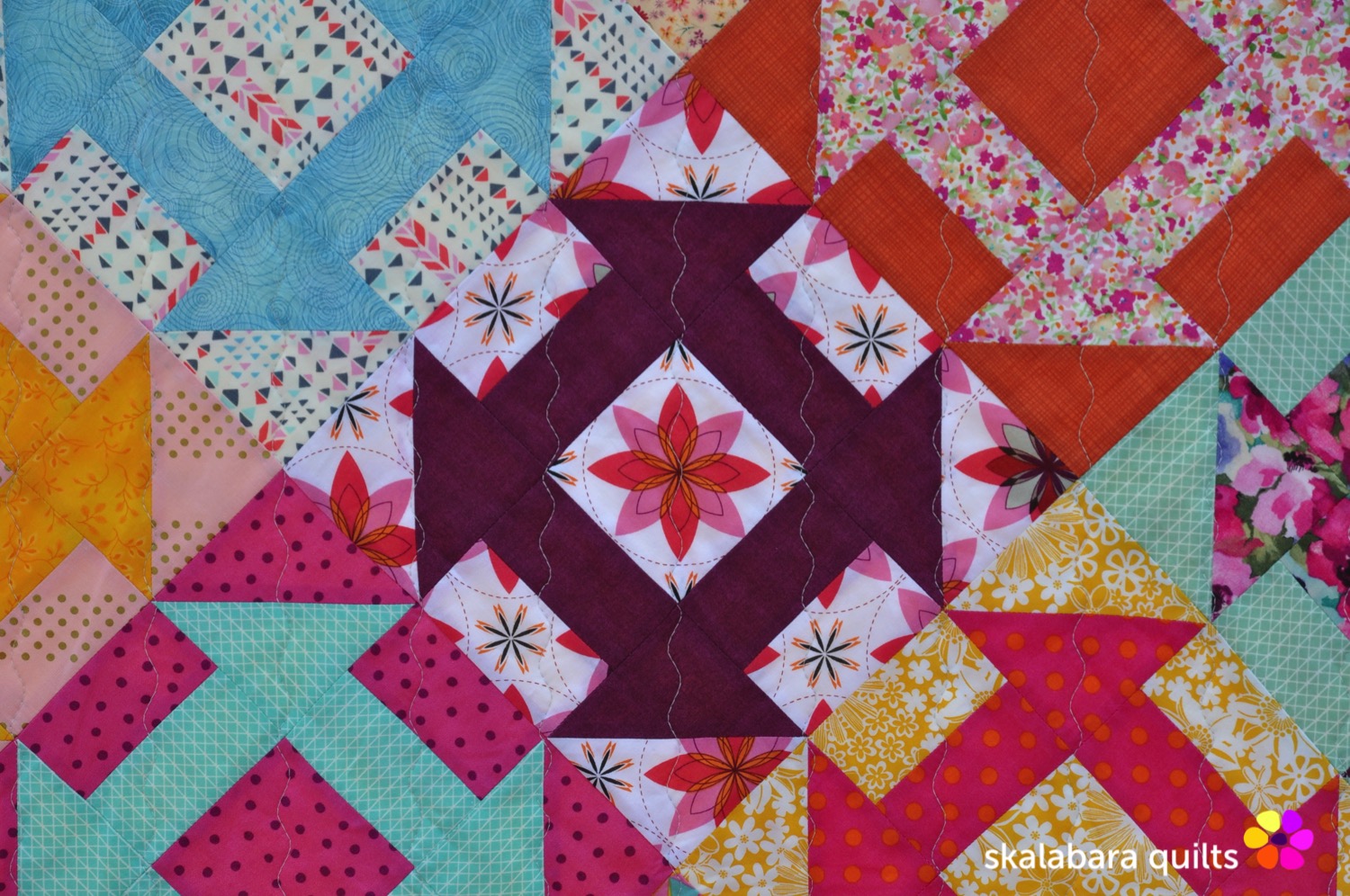 churn dash quilt detail 1 - skalabara quilts