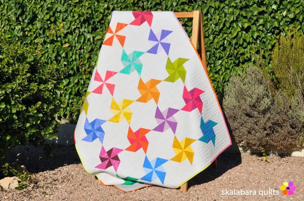 spinning windmill quilt throw - skalabara quilts