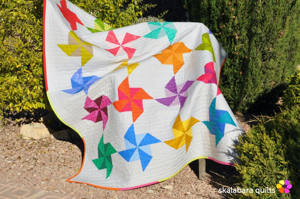spinning windmill quilt throw - skalabara quilts